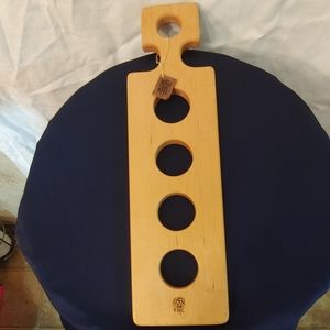RHC 4 Beer Tasting Glasses and Wood Serving Tray